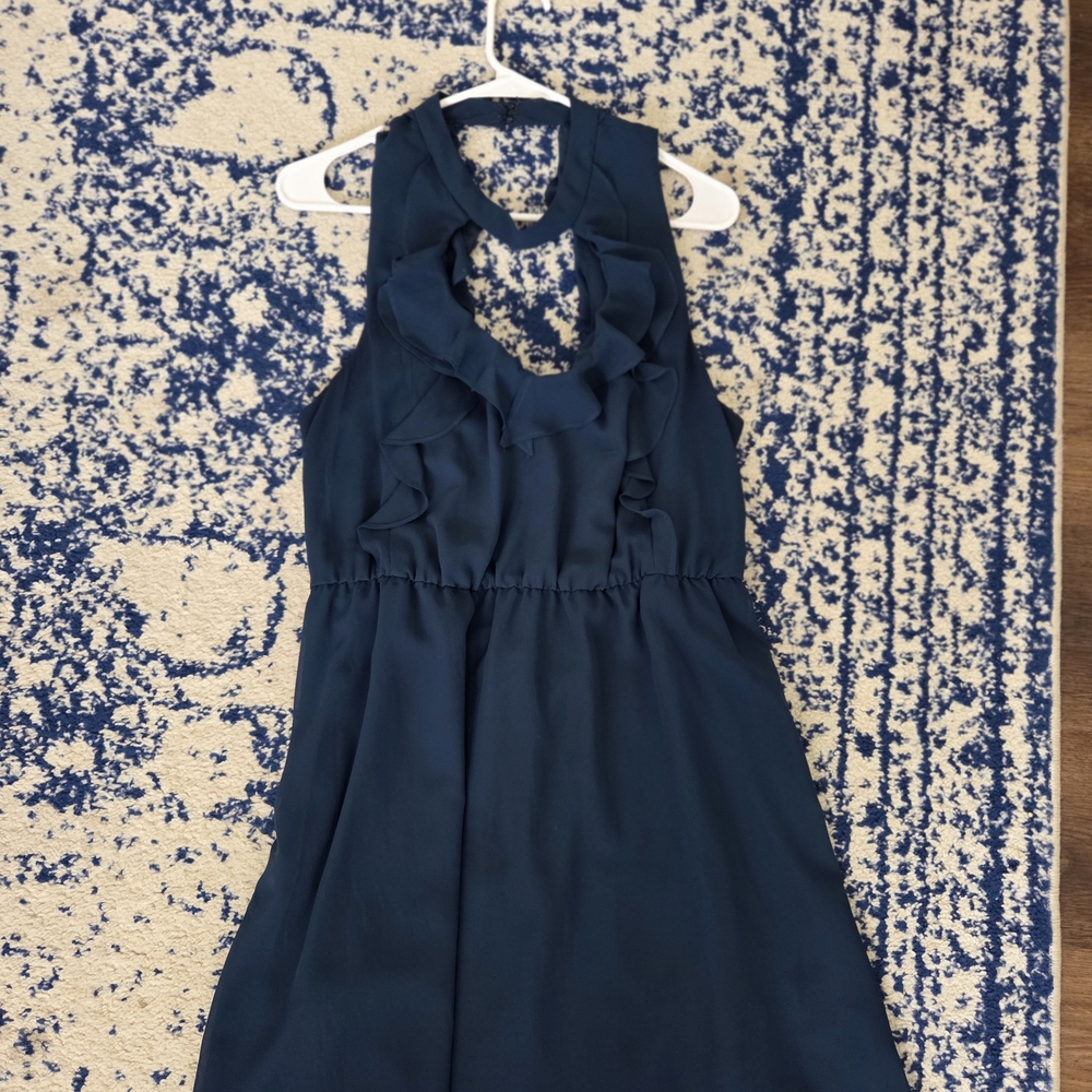 BCBGeneration Blue Ruffle Mini Dress - Picture 2 of 5